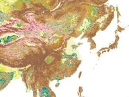 SRTM30から作成した世界の地形分類図